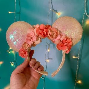 Small Shop Iridescent Floral Minnie Ears